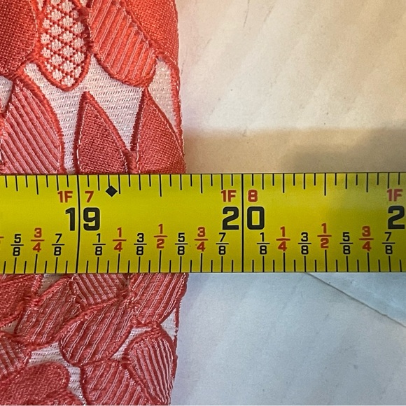 Ann Taylor Orange White Raised Floral Dress Size 6 - Picture 13 of 14